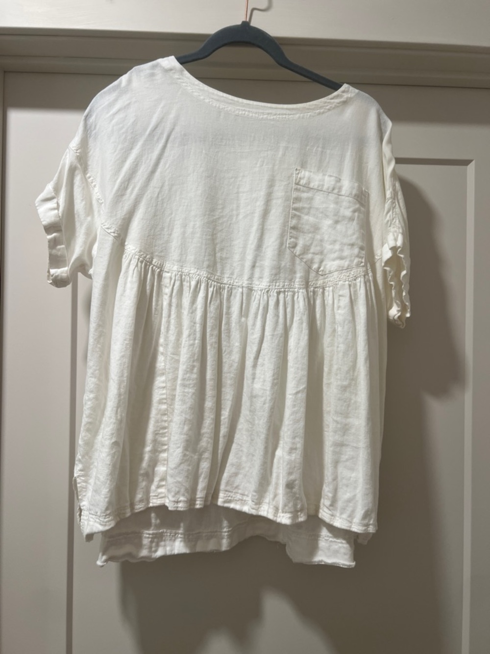 Womens White  Babydoll Top